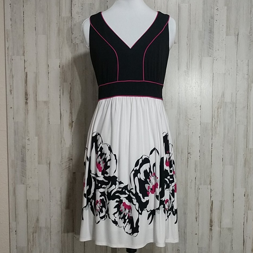 maurices Black & White Floral Sleeveless Dress